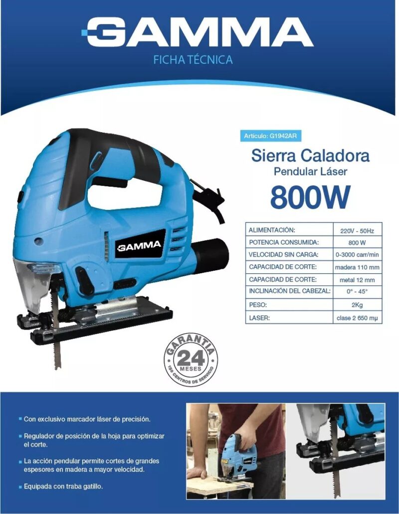 Sierra Caladora Gamma 800wt - Ferreteria El Gran Triangulo - Mendoza